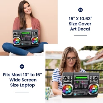 Vibrant LSS Laptop Skin Cover with Music Design