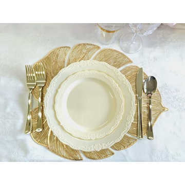 Elegant Gold Leaf Placemats Set for All Occasions