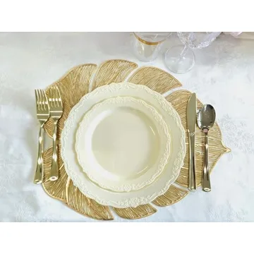 Elegant Gold Leaf Placemats Set for All Occasions