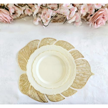 Elegant Gold Leaf Placemats Set for All Occasions