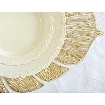 Elegant Gold Leaf Placemats Set for All Occasions