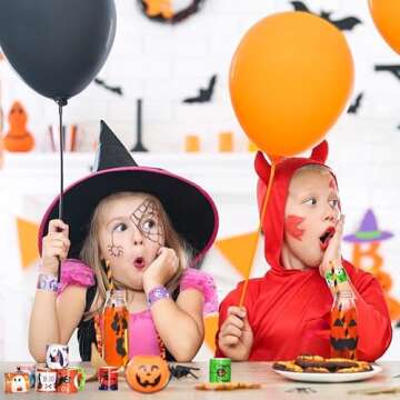 QTDS 72 PCS Halloween Slap Bracelets Bulk for Kids Snap Bracelets - Bulk Halloween Party Favors for Kids, Halloween Wristbands Toys Prizes Treats for Kids Classroom Favors, Non-Candy Exchanging Gifts