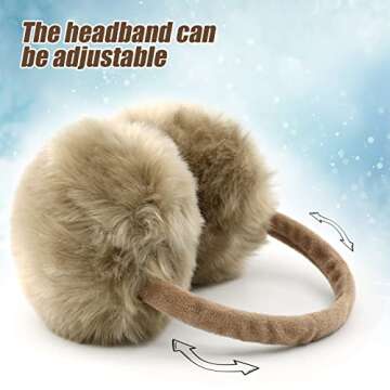 FSTEOE Winter Ear Muffs Women Warm Earmuffs Girls Ear Warmer Soft Plush Outdoor Plush Adjustable Ear...