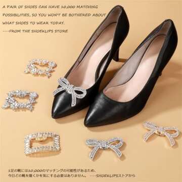 1 Pair Rhinestone Shoe Clips Classic Detachable Bow Heels Accessories Shoe Decoration Fashion Bridal Wedding Shoe Charms Gold