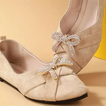 1 Pair Rhinestone Shoe Clips Classic Detachable Bow Heels Accessories Shoe Decoration Fashion Bridal Wedding Shoe Charms Gold