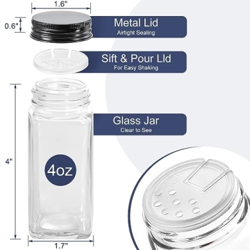 AOZITA Spice Rack Organizer with 28 Spice Jars and Labels