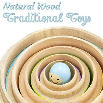 Imagination Generation - Nesting Nativity Set for Kids - Christmas Nesting Dolls, Wooden Toys Playset with Baby Jesus, Three Kings, Mary and Joseph Figurines for Kids - 11 Pcs