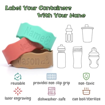 Personalized Silicone Name Bands for Kids Water Bottles