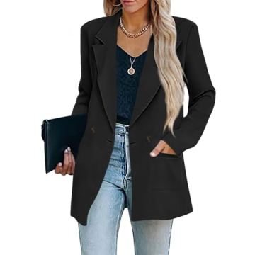 Versatile Oversized Blazer for Women - Chic Business Casual Look with Pockets