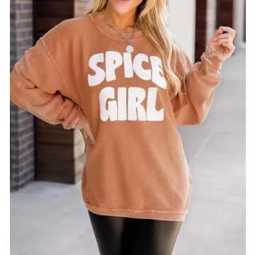 Spice Girl Graphic Corduroy Halloween Sweatshirt