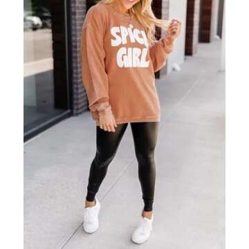 Spice Girl Graphic Corduroy Halloween Sweatshirt