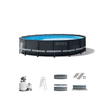 INTEX 26329EH Ultra XTR Deluxe Above Ground Swimming Pool Set: 18ft x 52in – Includes 2100 GPH Car...