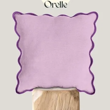 Orelle Scalloped Pillow Cover Set of 2 in Lilac