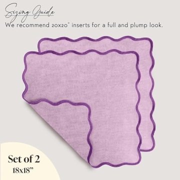 Orelle Scalloped Pillow Cover Set of 2 in Lilac