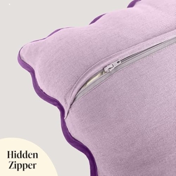 Orelle Scalloped Pillow Cover Set of 2 in Lilac