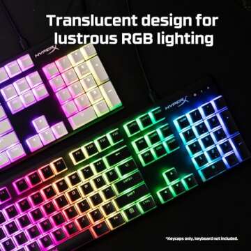 HyperX Pudding Keycaps - Double Shot PBT Keycap Set with Translucent Layer, for Mechanical Keyboards...