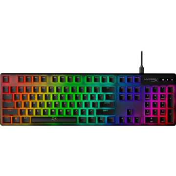 HyperX Pudding Keycaps - Double Shot PBT Keycap Set with Translucent Layer, for Mechanical Keyboards, Full 104 Key Set, OEM Profile, English (US) Layout - Black