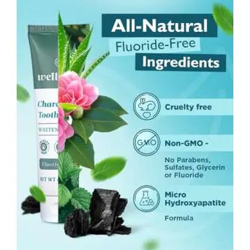Wellnesse Activated Charcoal Toothpaste - Natural Whitening & Safe