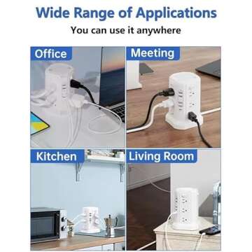 Surge Protector Power Strip with USB Ports and 10FT Cord
