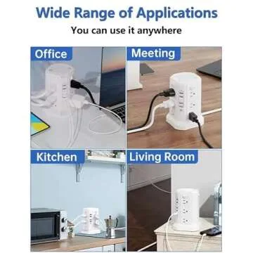 Surge Protector Power Strip with USB Ports and 10FT Cord