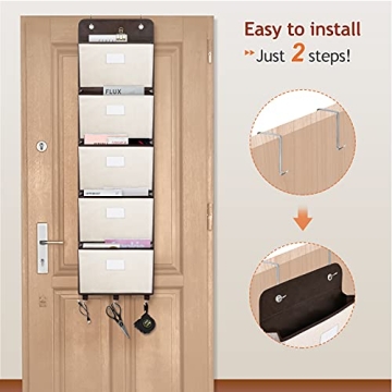 Large Capacity Coastal Rose Over The Door File Organizer