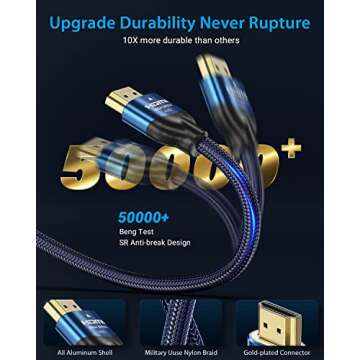 TISOFU Ultra 10K 8K HDMI Cable 10FT High Speed Premium