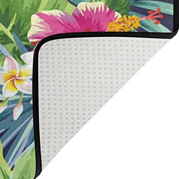 ALAZA Tropical Summer Flower Pineapple Palm Tree Leaves Area Rug Rugs for Living Room Bedroom 7' x 5'