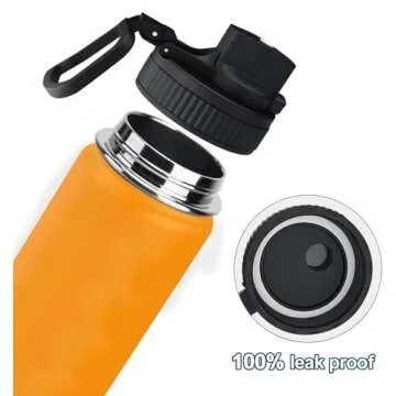 koodee 16 oz Water Bottle-2 Pack Stainless Steel Insulated Water Bottle with Straw-Reusable Metal Water Bottle for Girls, BPA Free (Apple Green-Mango Yellow)