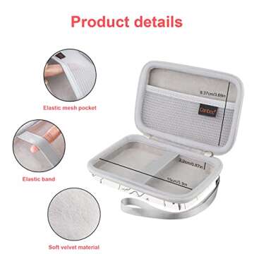 Canboc Carrying Case for MacBook Air Pro Charger MagSafe/MagSafe 2 Power Adapter, iPhone 16/16 Pro MagSafe Charger, USB C Hub, Type C Hub, USB Multiport Adapter, Hard EVA Bag, White