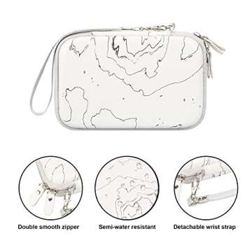 Canboc Carrying Case for MacBook Air Pro Charger MagSafe/MagSafe 2 Power Adapter, iPhone 16/16 Pro MagSafe Charger, USB C Hub, Type C Hub, USB Multiport Adapter, Hard EVA Bag, White