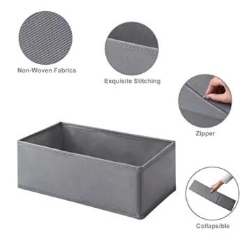 6-Pack Woven-Fabric Drawer Organizers for Clothing & Baby Items