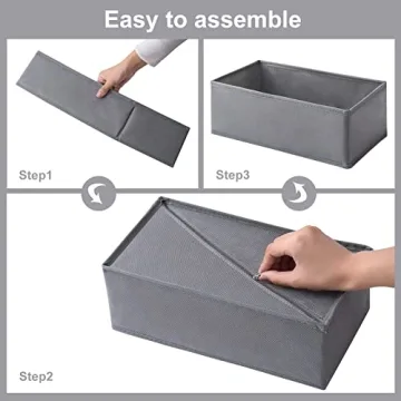 6-Pack Woven-Fabric Drawer Organizers for Clothing & Baby Items