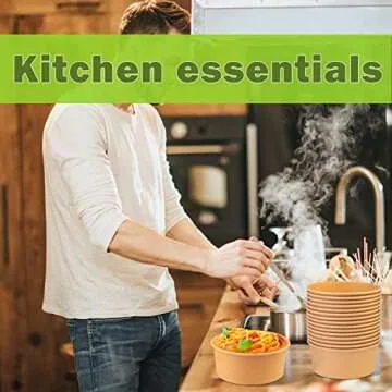 Practical 50 pcs Kraft Paper Salad Bowls for Events