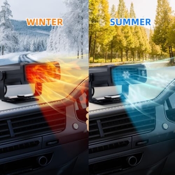 JILOUR 12V Car Heater - 2 in 1 Heating and Cooling Fan for Quick Defrosting and Demisting