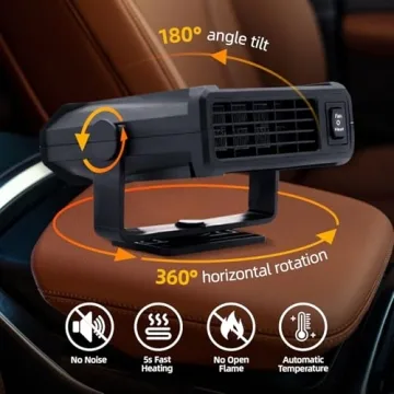 JILOUR 12V Car Heater Fast Heating Defrosting Fan