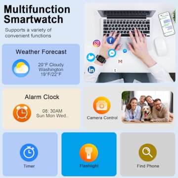 Smart Watch for Men Women, 1.91" HD Smartwatch (Answer/Make Call), Fitness Tracker with 110+ Sport Modes, IP68 Waterproof, Heart Rate/Sleep/Spo2 Monitor, Pedometer, Activity Tracker for Android iOS