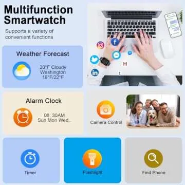 Smart Watch for Men Women, 1.91" HD Smartwatch (Answer/Make Call), Fitness Tracker with 110+ Sport Modes, IP68 Waterproof, Heart Rate/Sleep/Spo2 Monitor, Pedometer, Activity Tracker for Android iOS