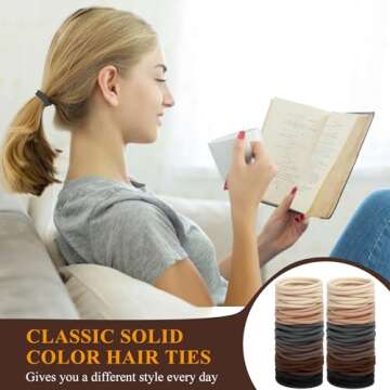 Tyfthui 200 Pcs Elastic Hair Ties for Thick Hair