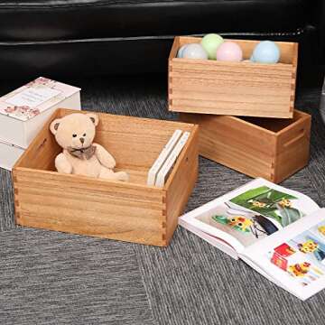 DDYURI Wooden Baskets - Elegant Storage for Every Home