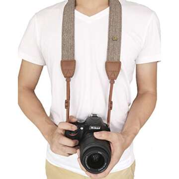 Alled Camera Neck Shoulder Belt Strap, Vintage Soft Camera Straps for Women/Men for All DSLR/Nikon/Canon/Sony/Olympus/Samsung/Pentax/Olympus