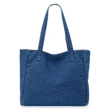 x Wrangler Denim Tote Bag for Women Jean Shoulder Purses and Handbags Denim Handbags for Travel, Work WG69-8317JN
