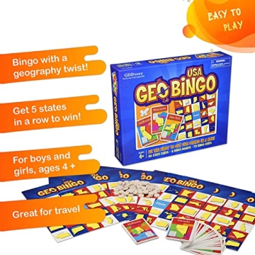 GeoToys GeoBingo USA Bingo Game for Kids Ages 4+