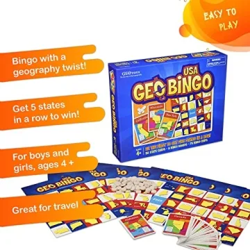GeoToys GeoBingo USA Bingo Game for Kids Ages 4+