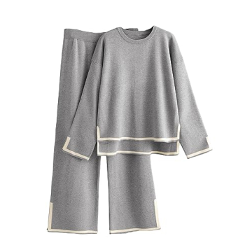 Tanming Women's Cozy 2 Piece Knit Lounge Set