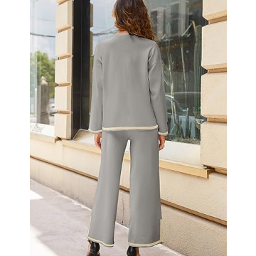 Tanming Women's Cozy 2 Piece Knit Lounge Set