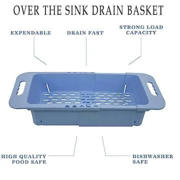 MineSign Extendable Over the Sink Colander for Kitchen