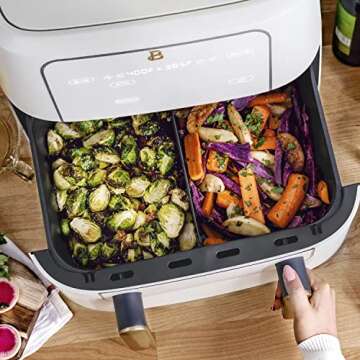 Beautiful 9QT TriZone Air Fryer, by Drew Barrymore (White Icing)