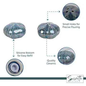 Servette Home Beach Scene Salt and Pepper Shaker Novelty Kitchen Décor- Sand Dollars