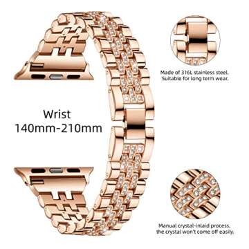 Missair Compatible with Apple Watch Band 38mm 40mm 41mm 42mm 44mm 45mm Series 8 7 6 5 4 3 2 1 SE, Wo...