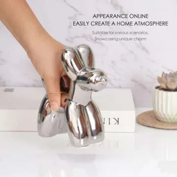 Notakia Silver Balloon Dog Statue - Elegant Home Decor